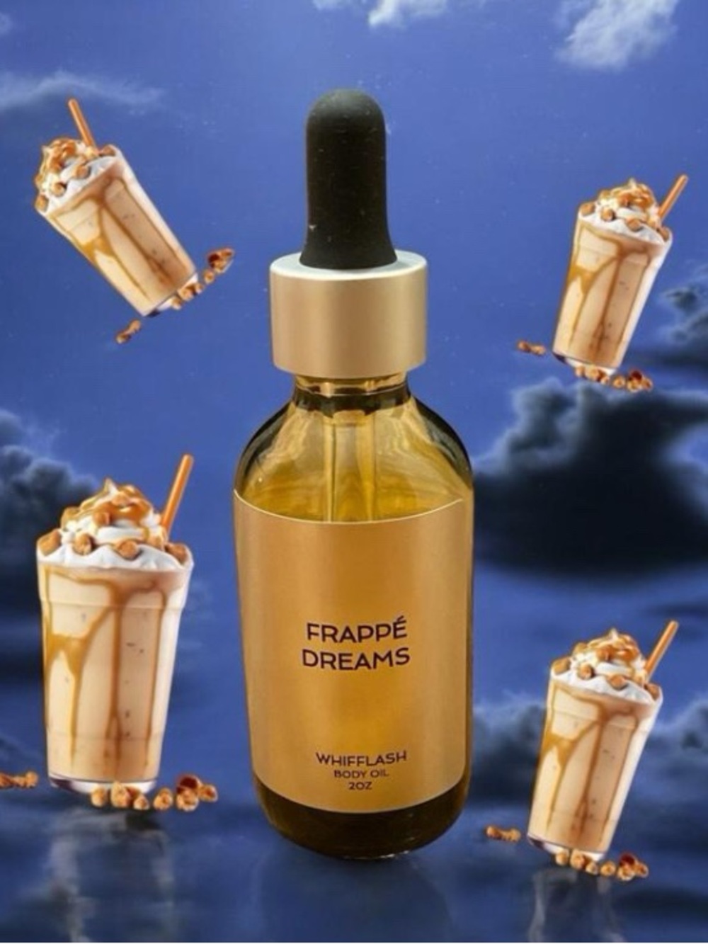 Frappe Dreams Moisturizing Body Oil 2oz Jojoba Oil Vitamin E